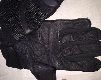 WOMEN'S GENUINE MESH/LEATHER COMBO RACING GLOVE W/PADDED KNUCLES PROTECTION SOFT