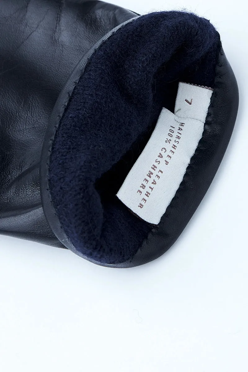 Women's Hairsheep Leather Pique 3 Btn Cashmere Lined Gloves