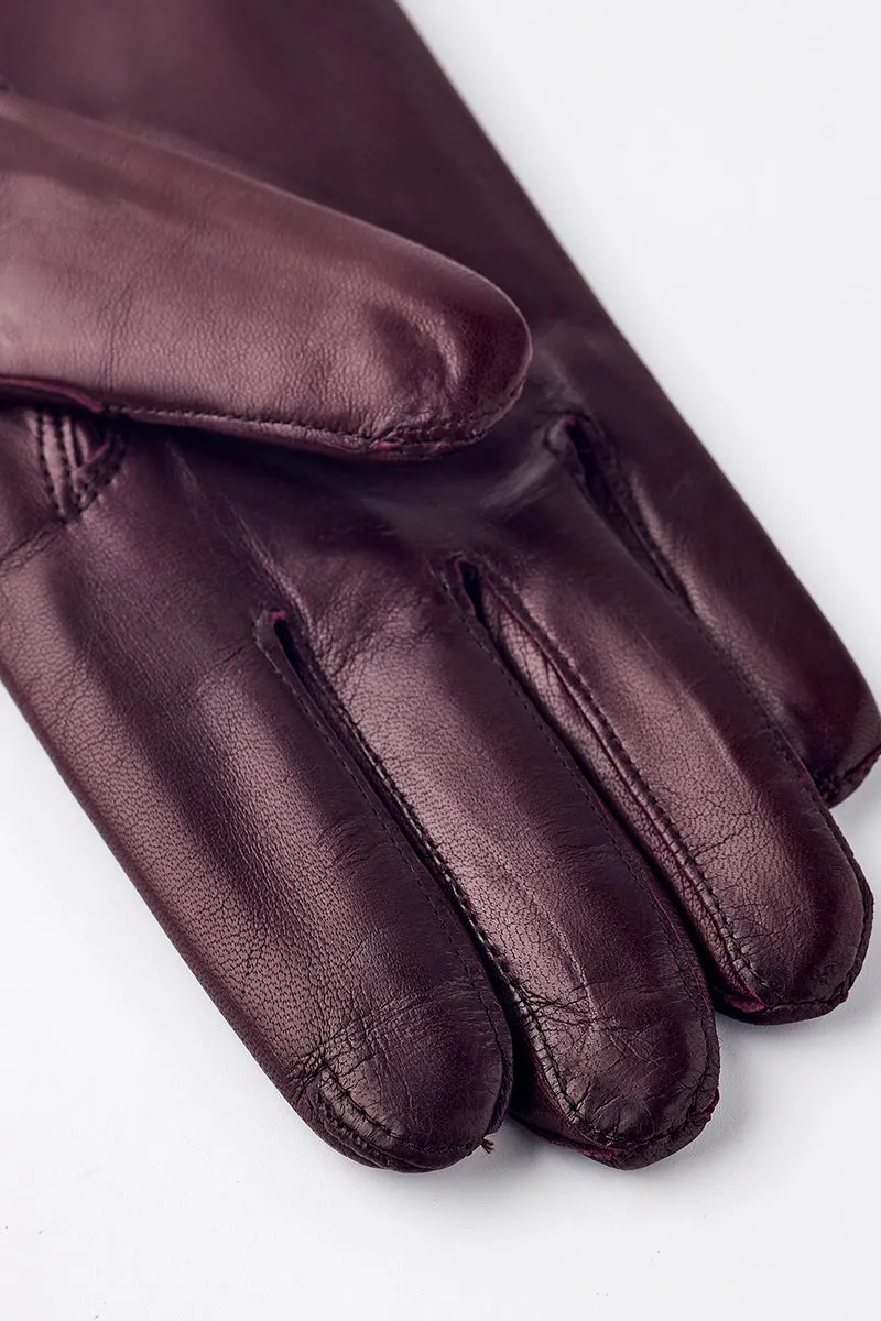 Women's Hairsheep Leather Pique 3 Btn Cashmere Lined Gloves