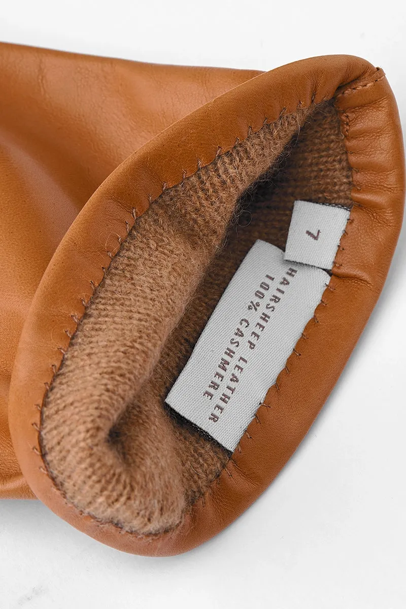 Women's Hairsheep Leather Pique 3 Btn Cashmere Lined Gloves