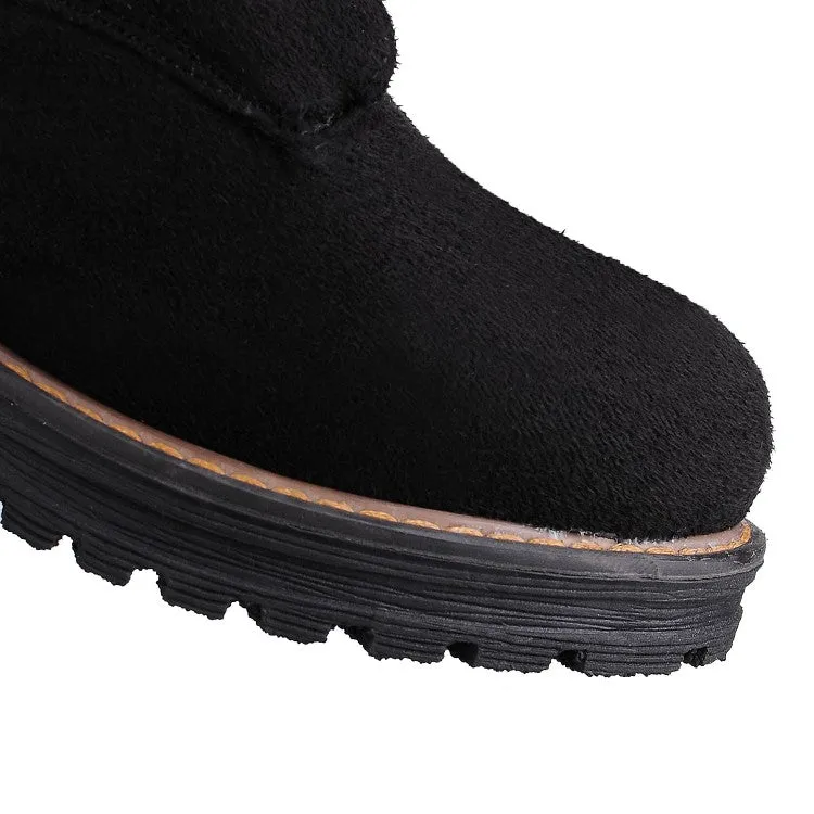 Women's Lace Up Low Heels Short Boots