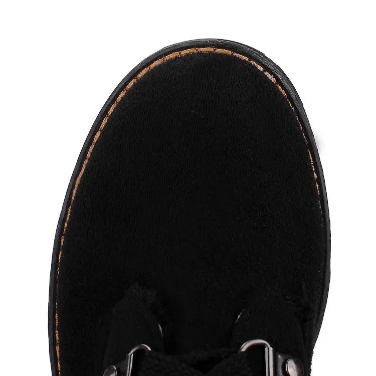 Women's Lace Up Low Heels Short Boots