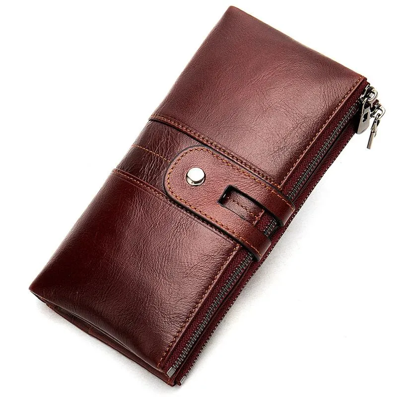 Women's Leather Multifunctional Clutch Fashion Antimagnetic Wallet