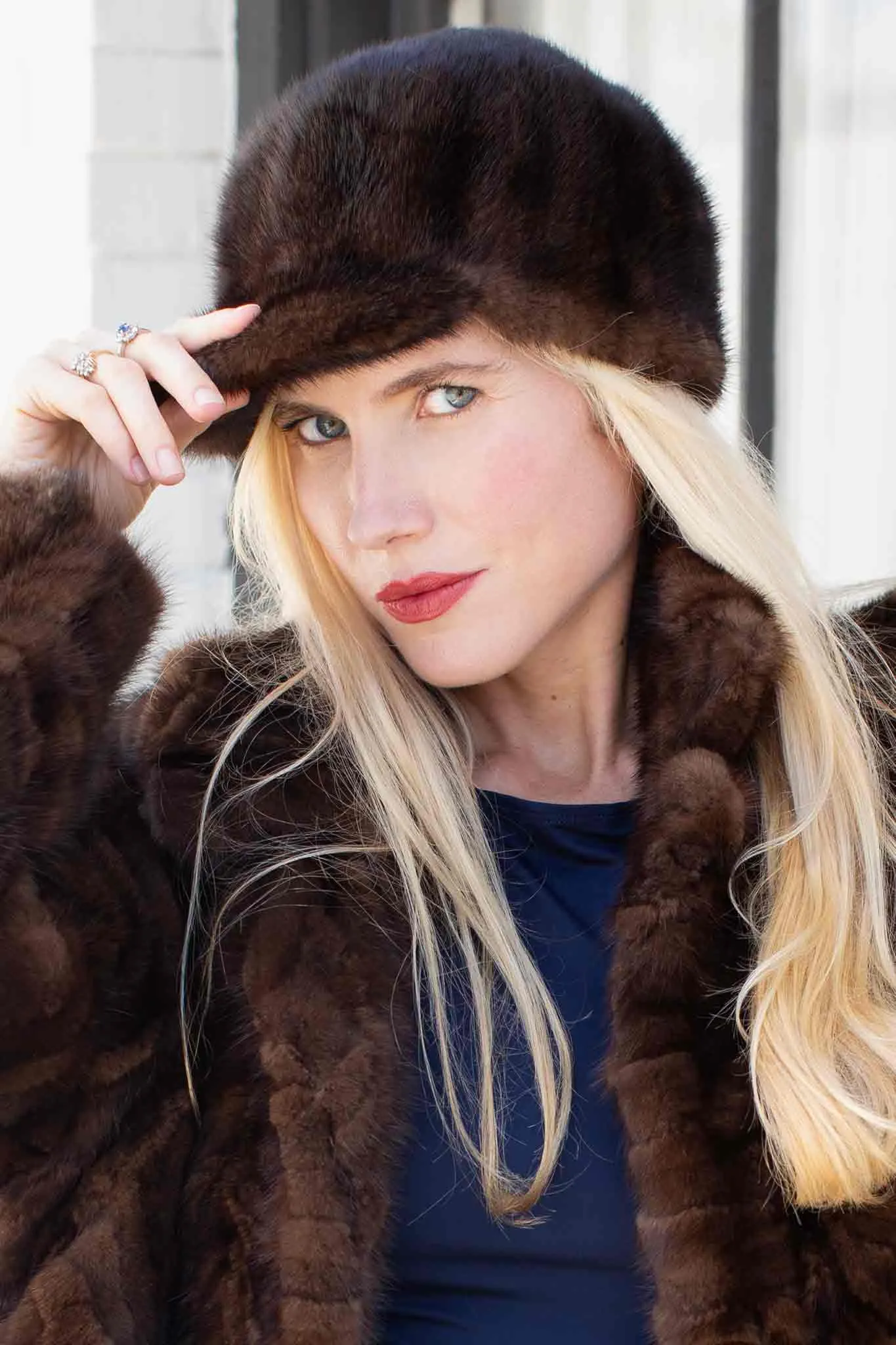 Women's Mink Fur Baseball Cap