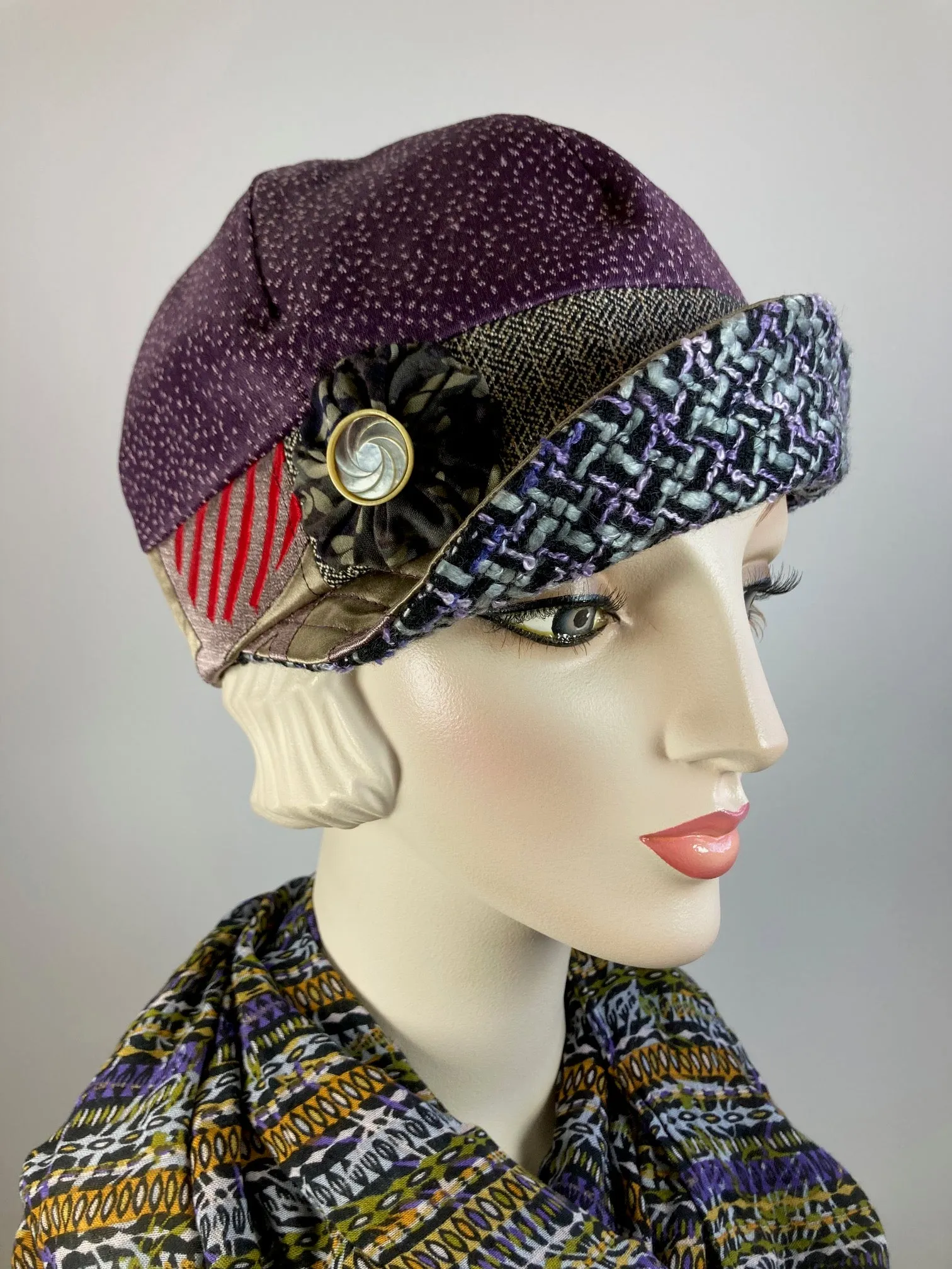 Women's winter hat baseball style. Newsboy hat purple beige red black. Casual hat ladies. Warm comfy hat. Stylish ladies soft fabric hat.