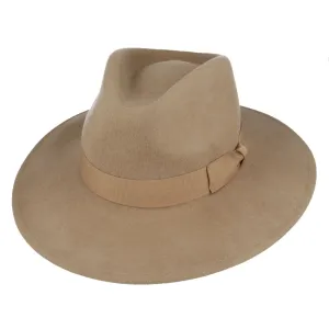 Wool Felt Crushable Fedora Hat - Wide Brim