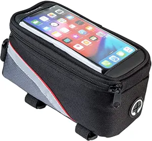 Xianco Polyester Bicycle Front Bag – Waterproof Cycle Mobile Holder Bag with PVC Touch Screen 6 inch Phone