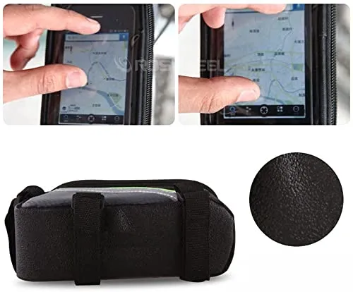 Xianco Polyester Bicycle Front Bag – Waterproof Cycle Mobile Holder Bag with PVC Touch Screen 6 inch Phone