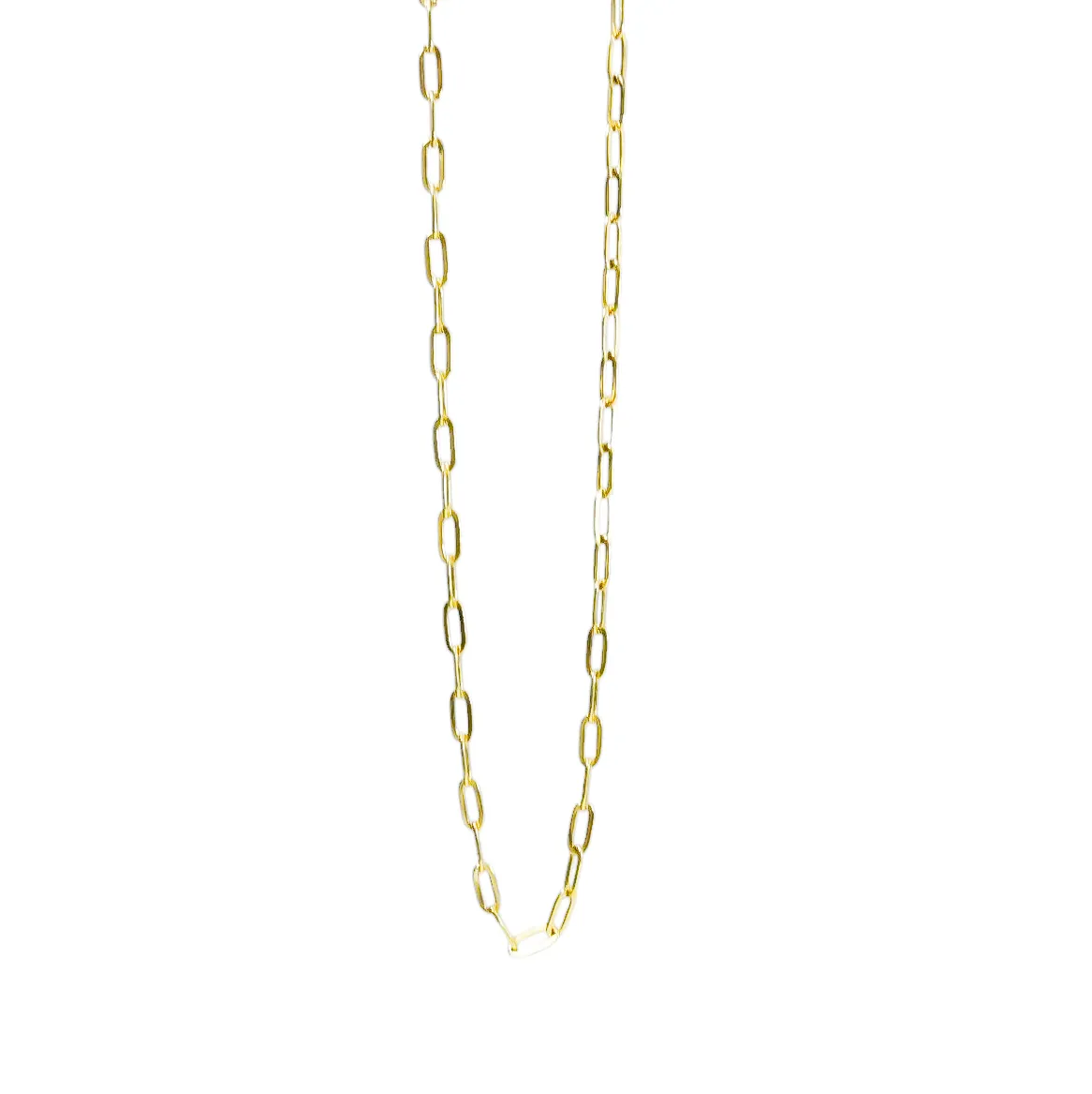 YELLOW GOLD PAPER CLIP NECKLACE