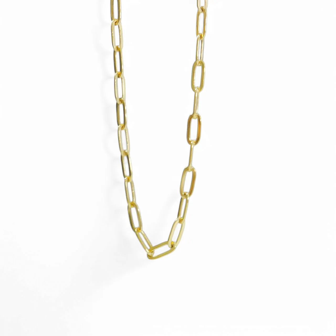 YELLOW GOLD PAPER CLIP NECKLACE