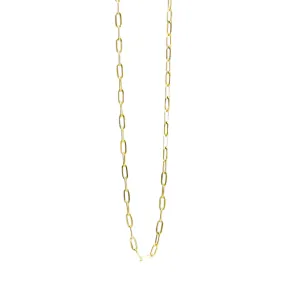 YELLOW GOLD PAPER CLIP NECKLACE