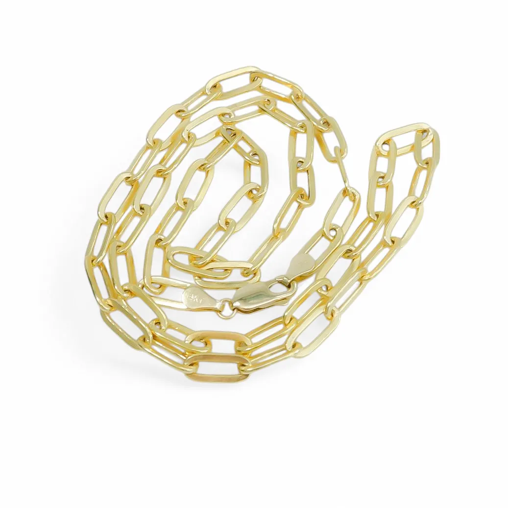 YELLOW GOLD PAPER CLIP NECKLACE