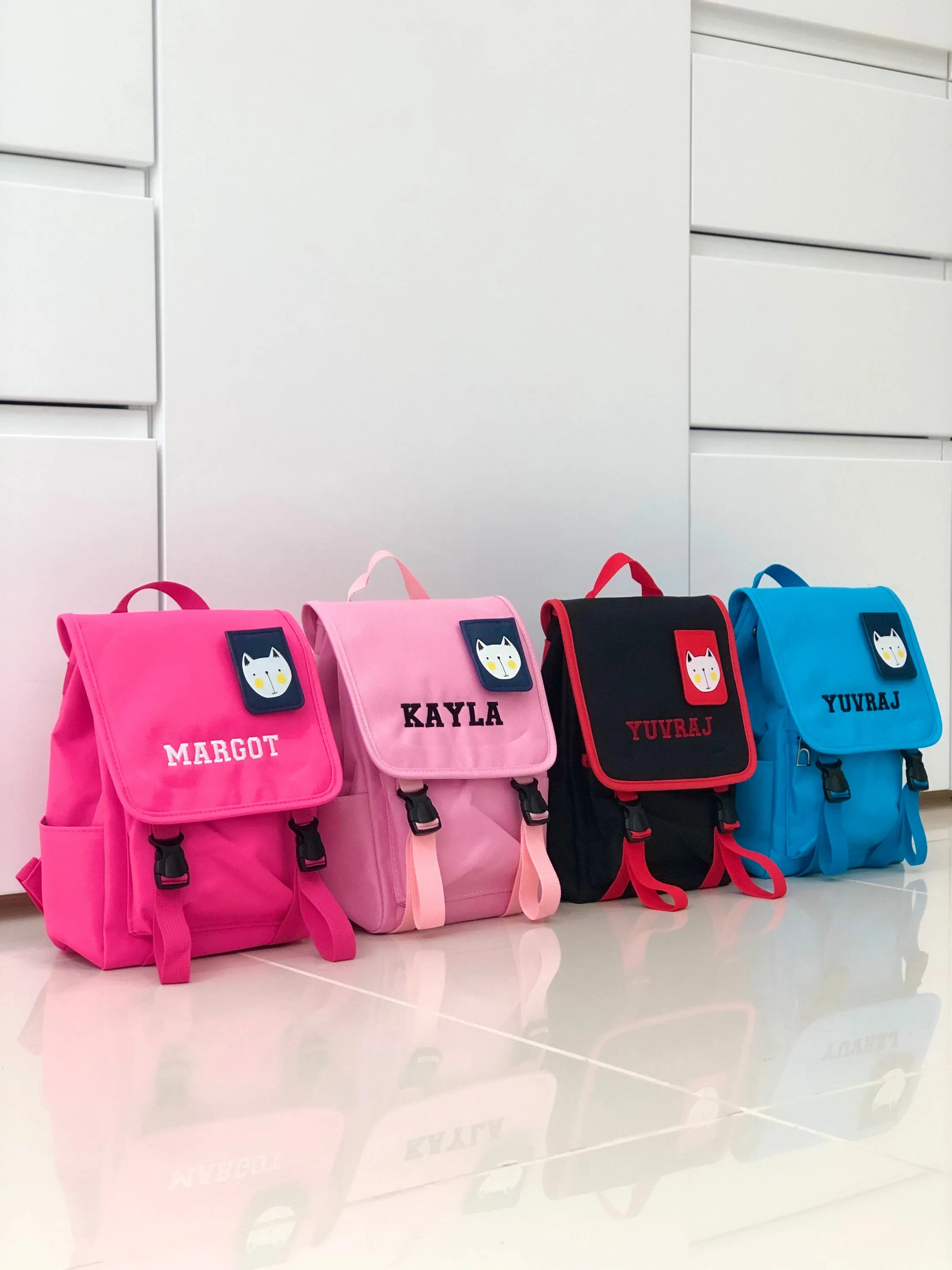 (Yellow) Personalised Unisex Mini Dog Nursery School Backpack Rucksack Bag