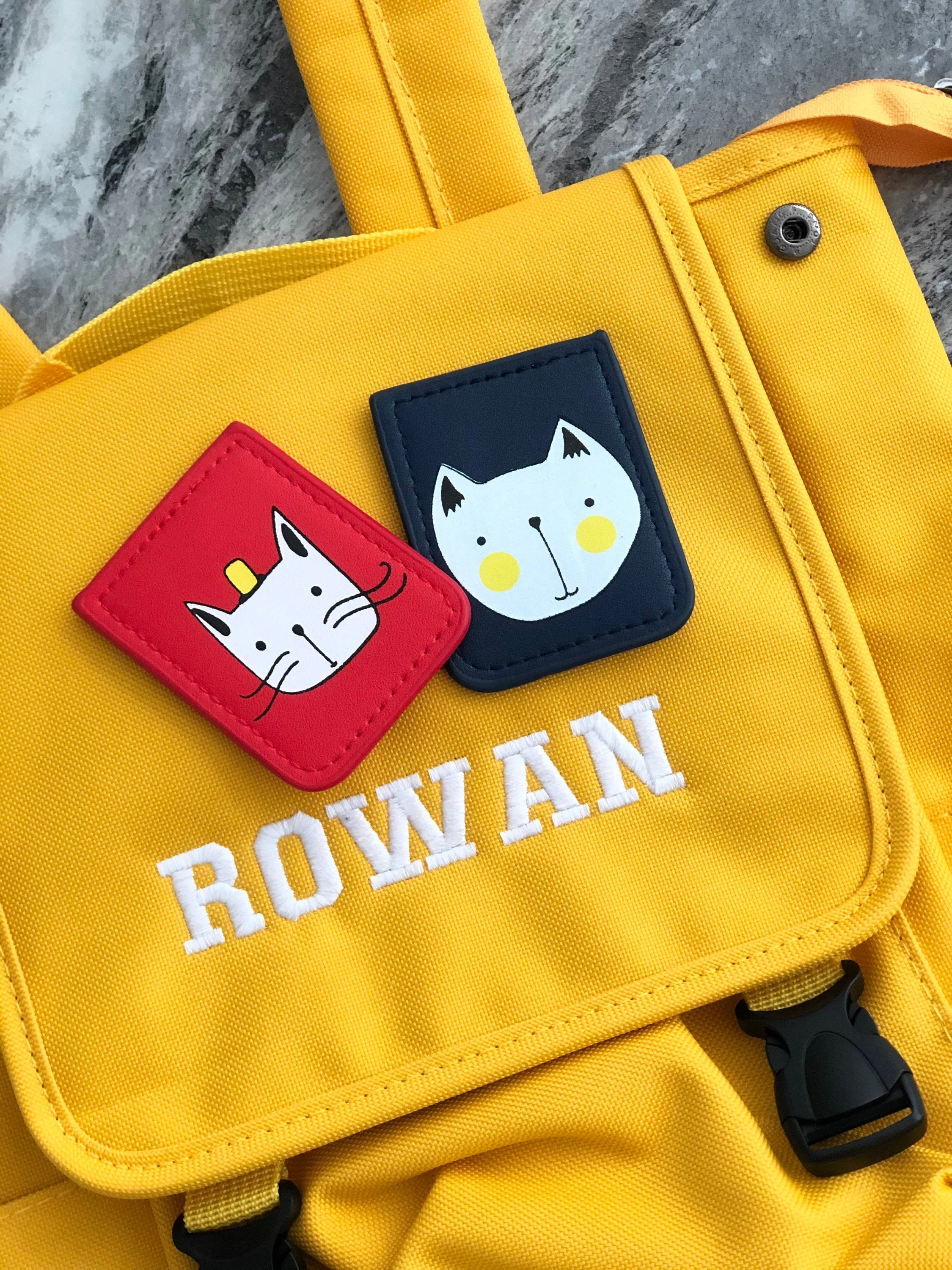 (Yellow) Personalised Unisex Mini Dog Nursery School Backpack Rucksack Bag