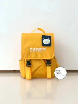 (Yellow) Personalised Unisex Mini Dog Nursery School Backpack Rucksack Bag