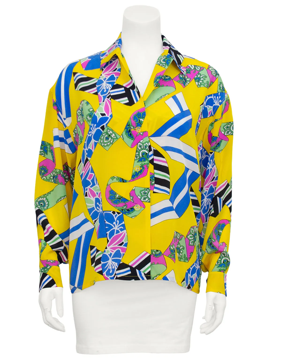 Yellow Print Blouse