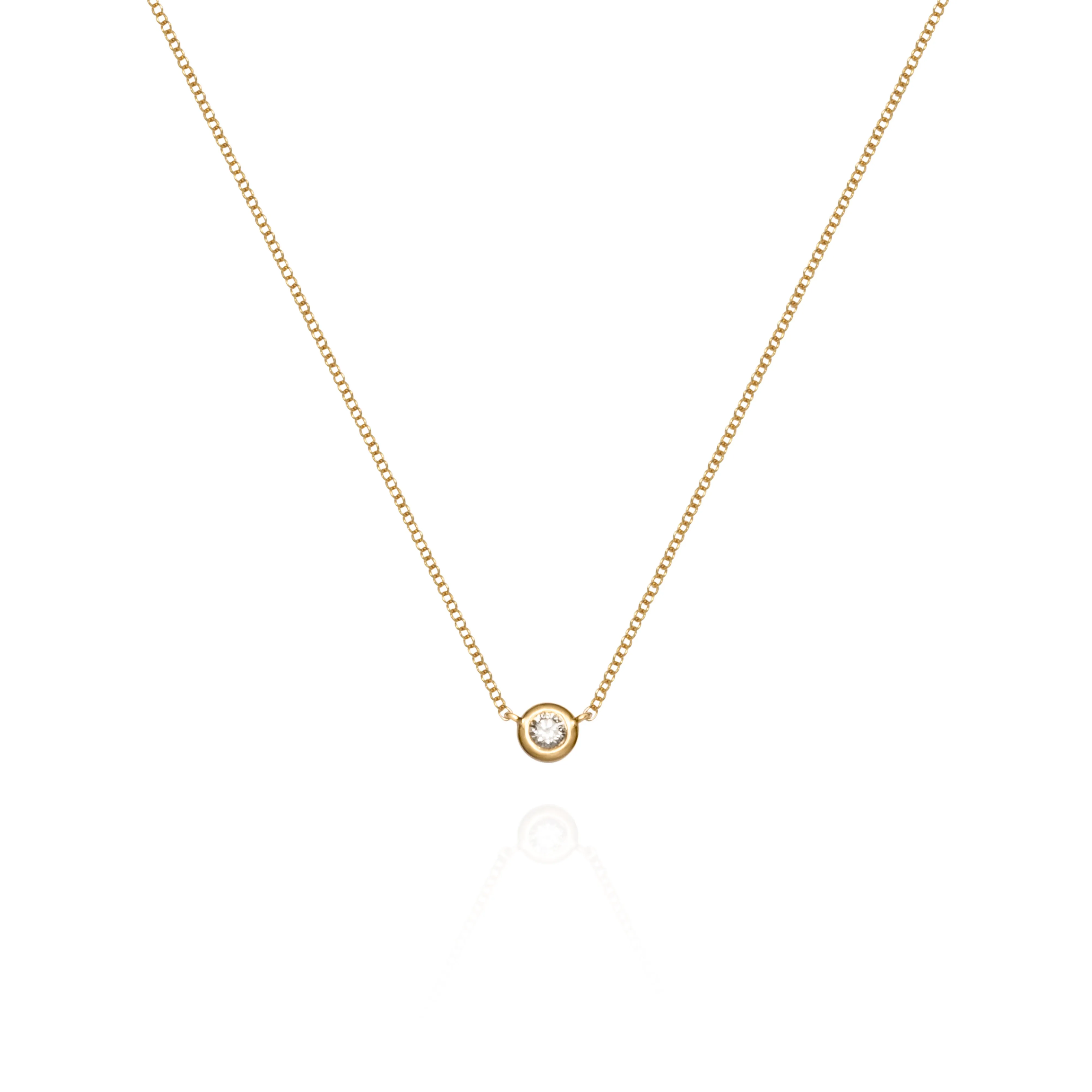 Yellow Solitaire Diamond Necklace