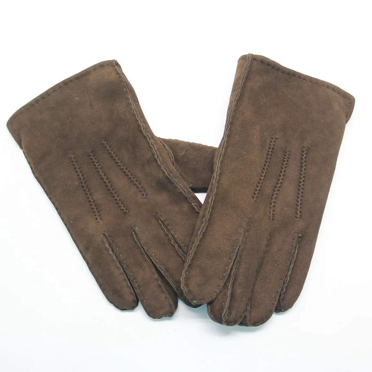 YISEVEN Men's Shearling Sheepskin Leather Gloves (Mitten)