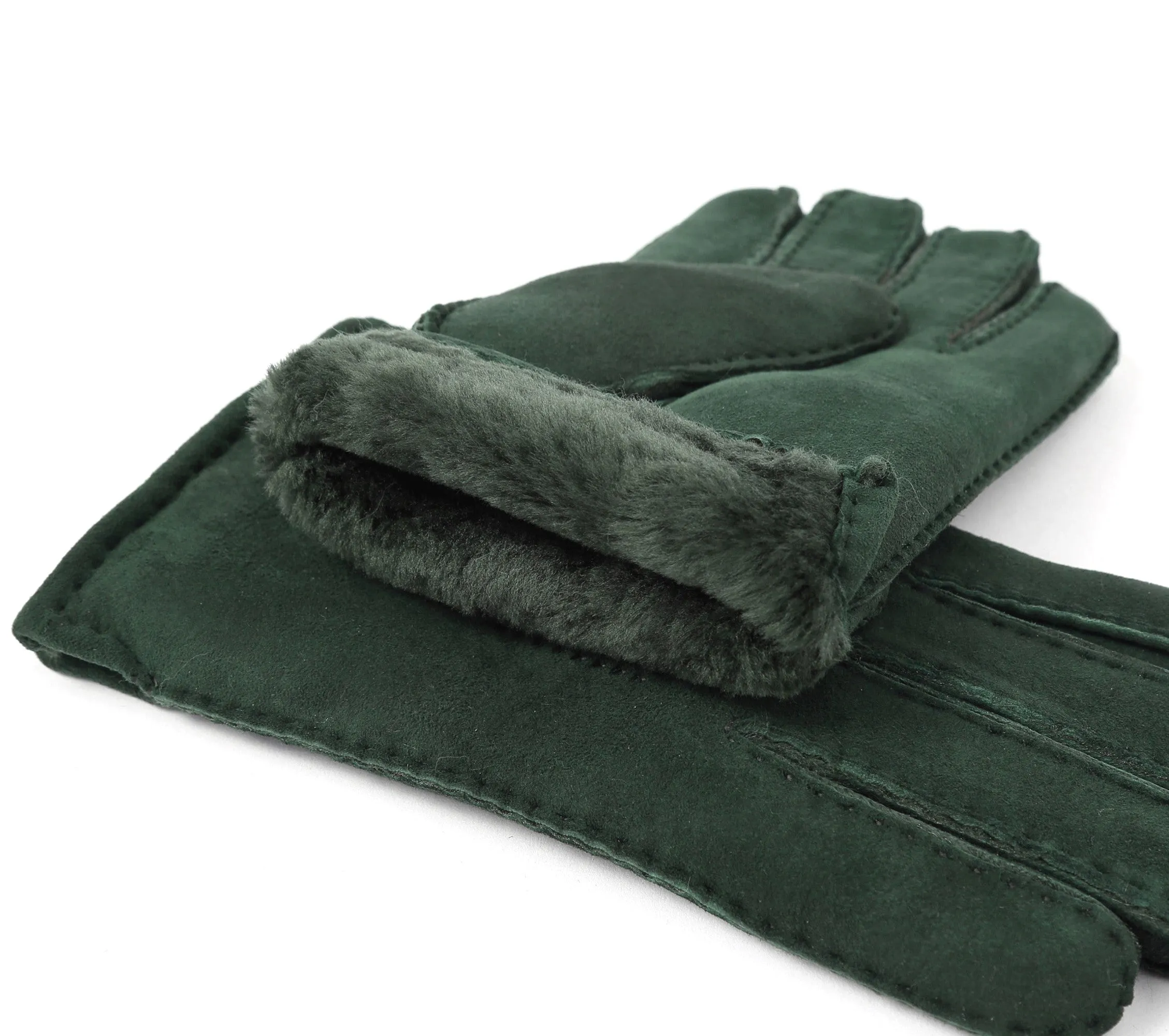 YISEVEN Men's Shearling Sheepskin Leather Gloves (Mitten)