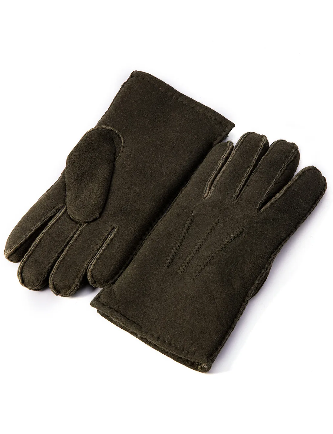 YISEVEN Men's Shearling Sheepskin Leather Gloves (Mitten)