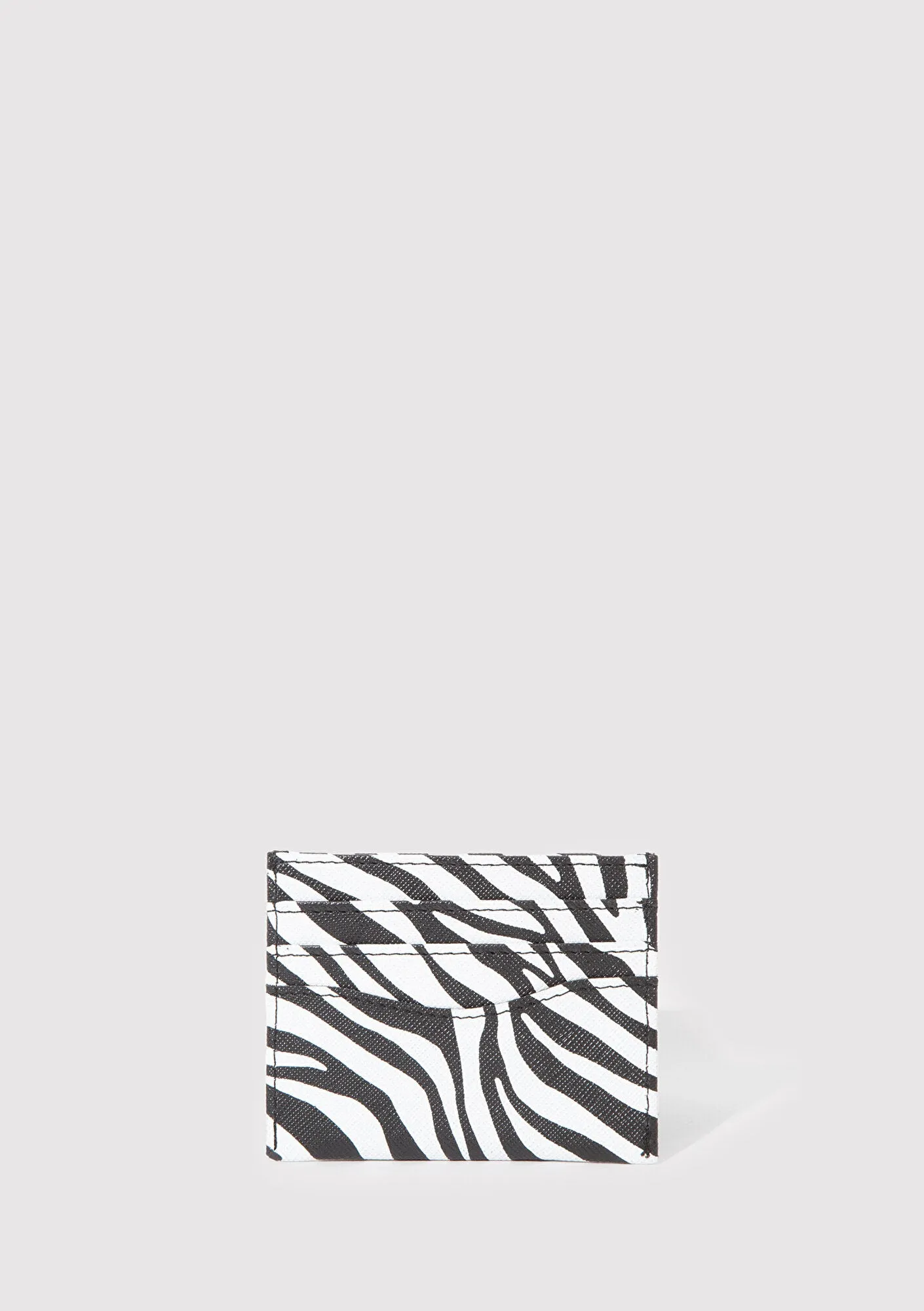 Zebra Printed Black Card Holder