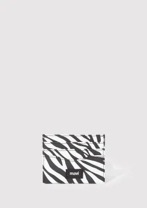 Zebra Printed Black Card Holder