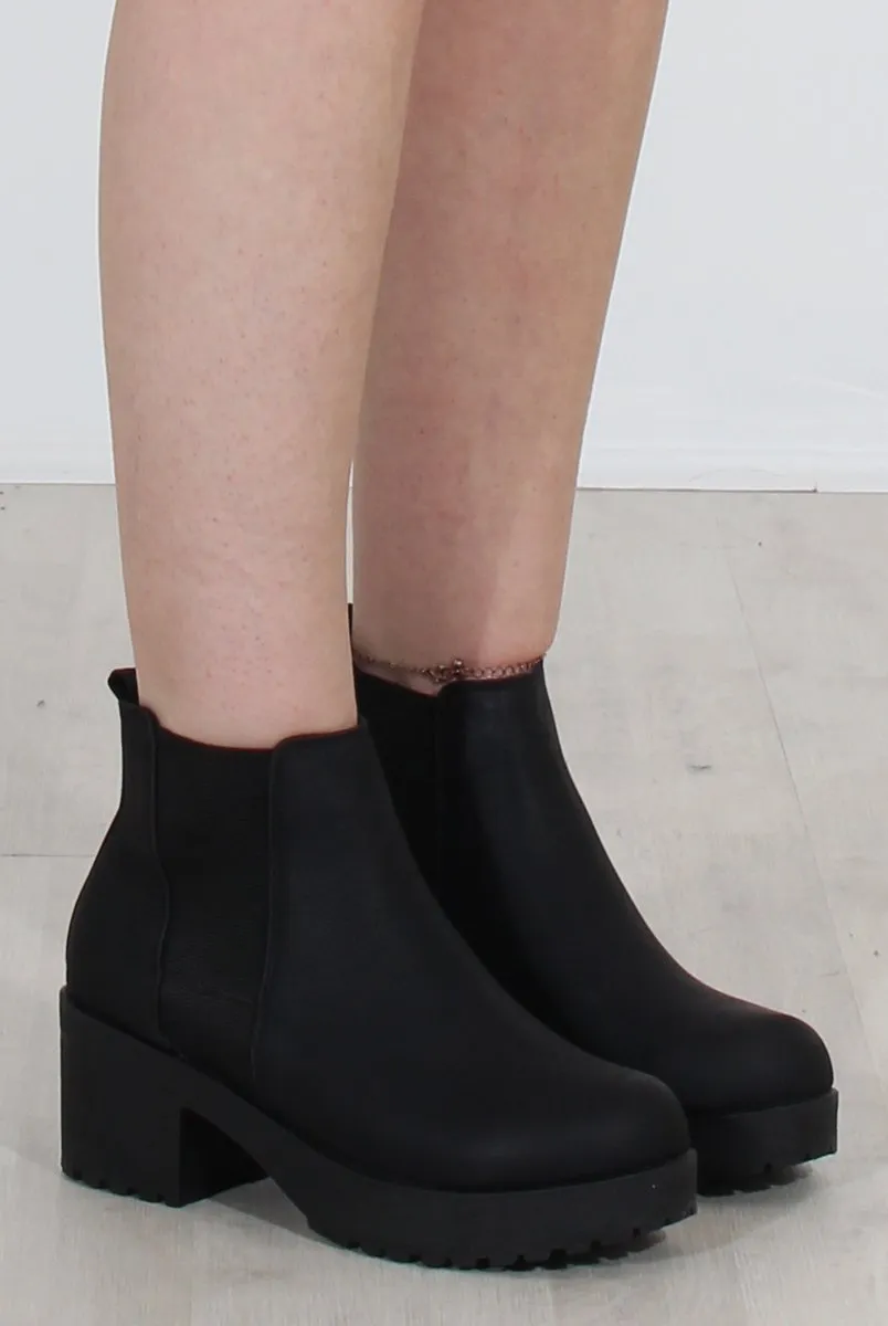 Zohey Black PU Ankle Boots